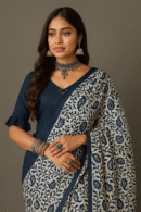 Blue Printed Saree