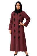 Bunch Maroon Abaya Cutdana