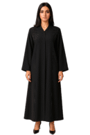Leaf Both Side Cut dana Handmade Black Abaya