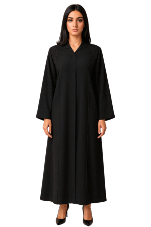 Leaf Both Side Cut dana Handmade Black Abaya