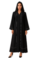 Nug Stone Umbrella Handmade Black Abaya