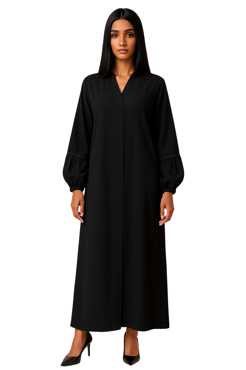 Plates Cut dana Handmade Black Abaya