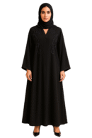 Tree Line Cutdana Handmade Black Abaya